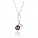 Black & White Pearl Orb Necklace