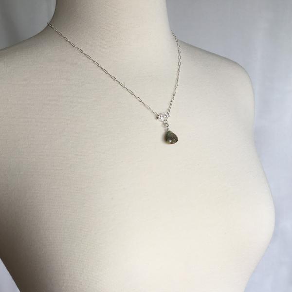 Labradorite Circle & Bar Necklace Sterling Silver picture