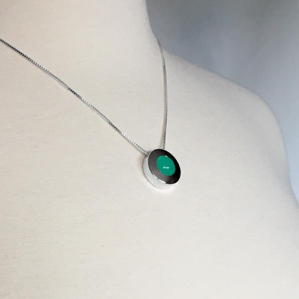 Minimalist Necklace Chrysoprase Sterling Silver Green picture