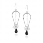 Black Spinel & Clear Quartz Earrings