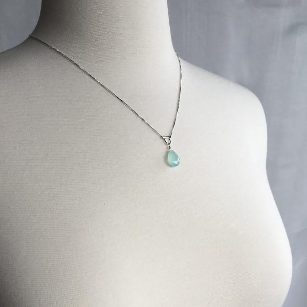 U-Tube Seafoam Chalcedony Necklace Sterling Silver picture