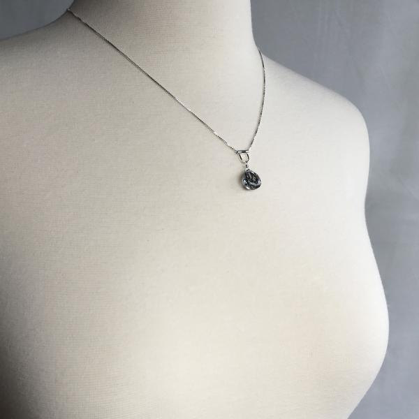 U-Tube Black Tourmaline Quartz Necklace Sterling Silver picture