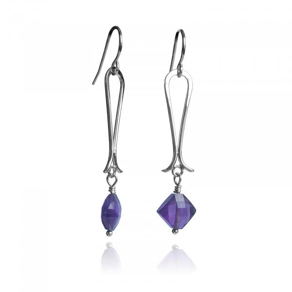 Flared Bottom Earrings - Purple Amethyst picture