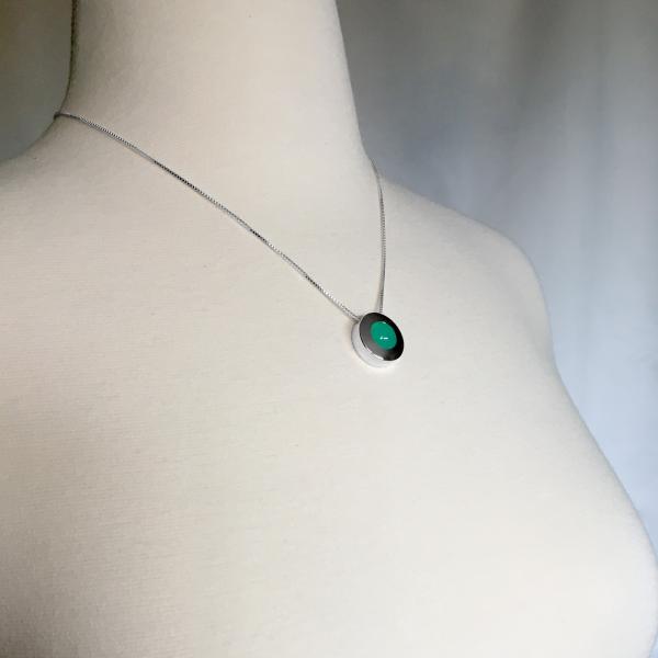 Minimalist Necklace Chrysoprase Sterling Silver Green picture