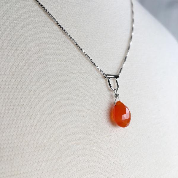 U-Tube Sterling Silver Slide Necklace Red Carnelian picture