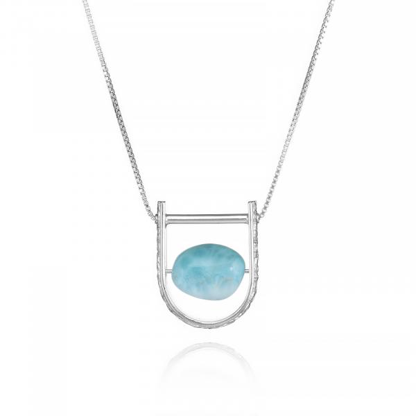 U: Larimar Necklace Foliage Frame