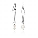 Flared Bottom dangle Earrings - White Pearl