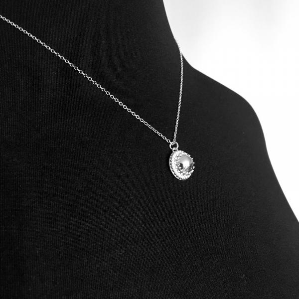 Reflections: Sterling Silver Mirror Finish Dome Necklace picture