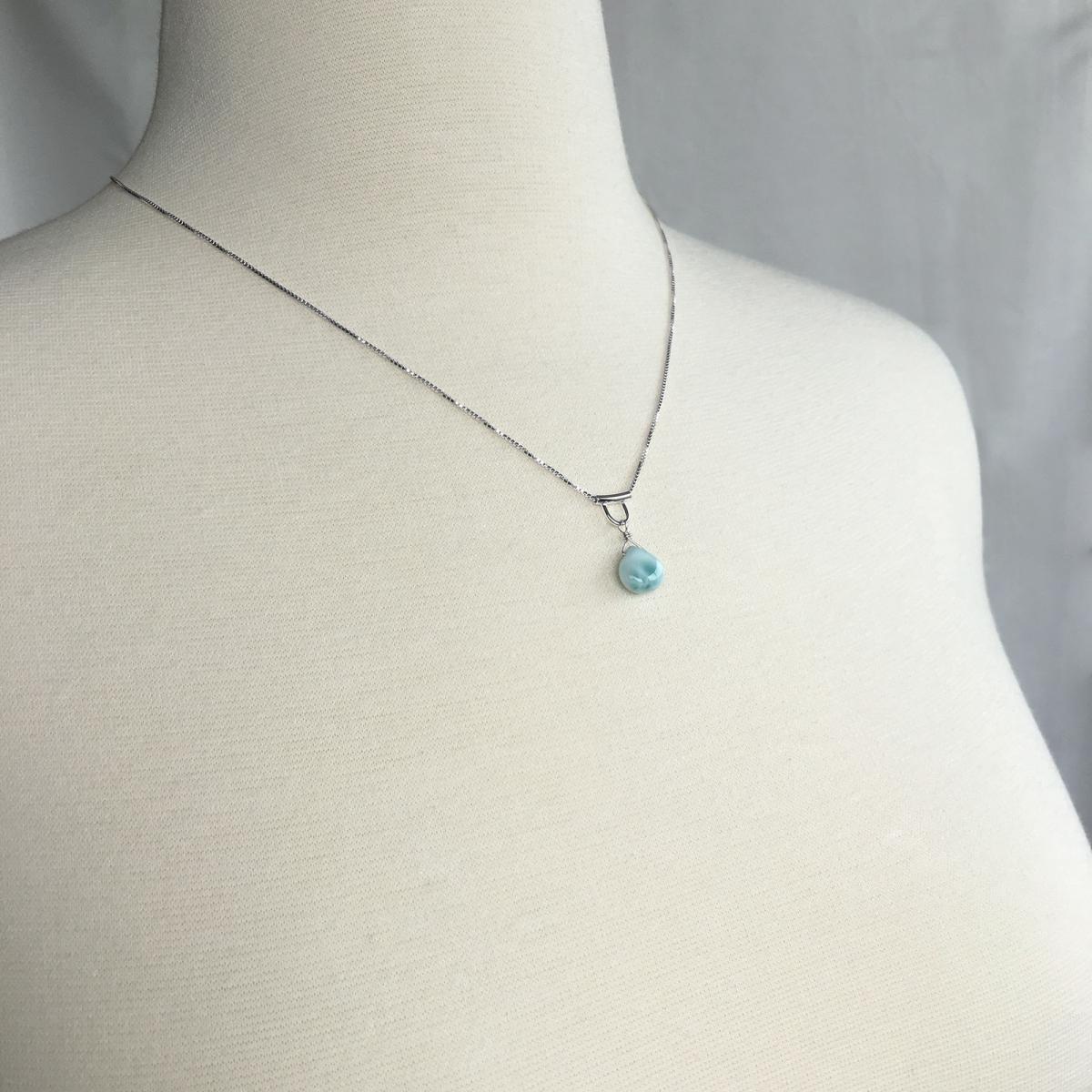 U-Tube Petite Larimar Necklace Sterling Silver picture