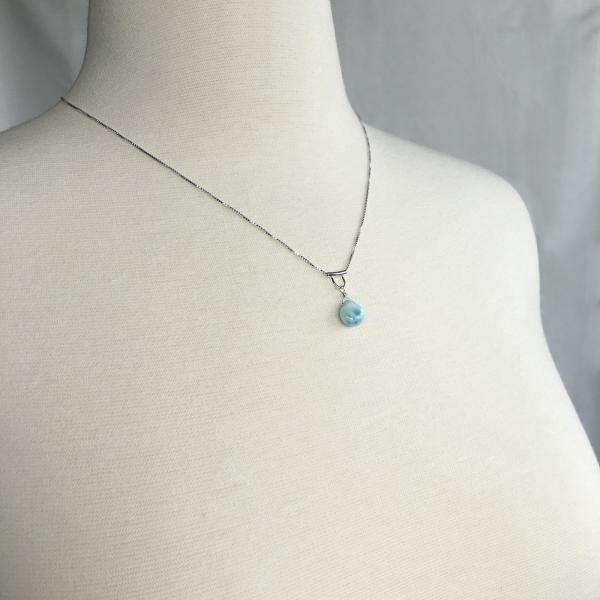 U-Tube Petite Larimar Necklace Sterling Silver picture