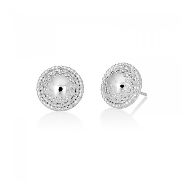 Reflections: Sterling Mirror Finish Dome Stud Earrings picture