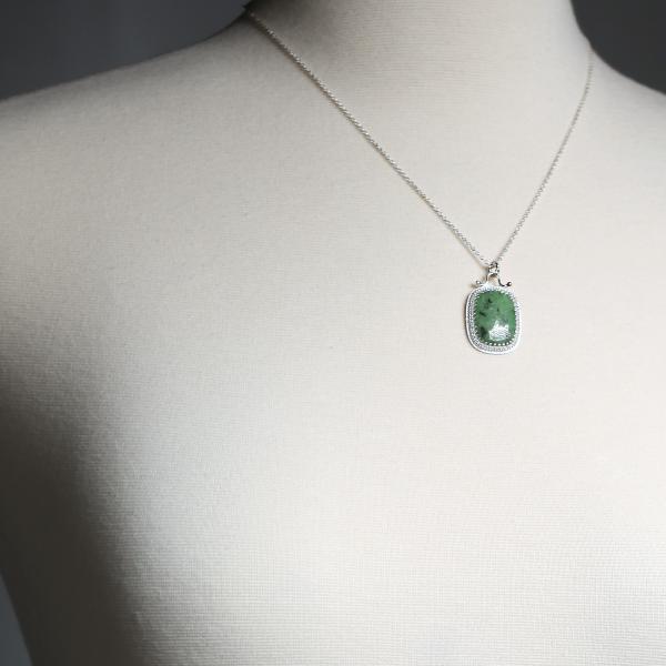 Sterling Silver Green Zoisite Necklace picture