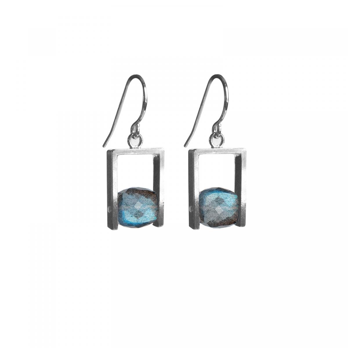 Labradorite Square Cube Earrings picture