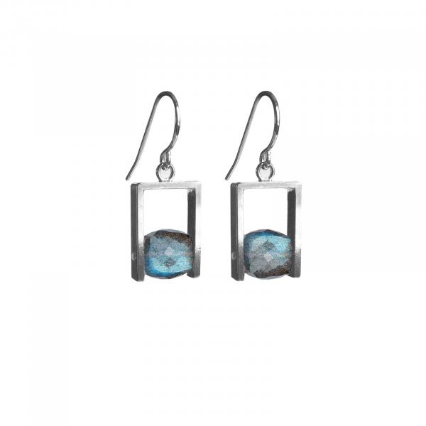 Labradorite Square Cube Earrings picture