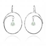 Large Oval Hoop Earrings Trillion Green Amethyst