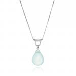 U-Tube Seafoam Chalcedony Necklace Sterling Silver