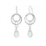 Small Multi-Hoop Dangle Earrings - Seafoam Chalcedony