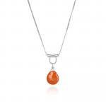 U-Tube Sterling Silver Slide Necklace Red Carnelian