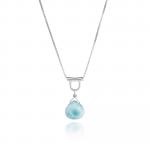 U-Tube Petite Larimar Necklace Sterling Silver