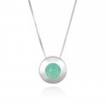 Minimalist Necklace Chrysoprase Sterling Silver Green