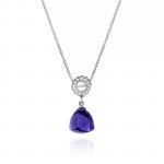 Purple Amethyst Designer Necklace Sterling Silver