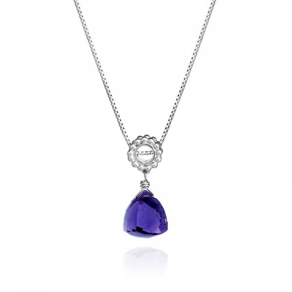 Purple Amethyst Designer Necklace Sterling Silver