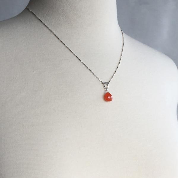 U-Tube Sterling Silver Slide Necklace Red Carnelian picture