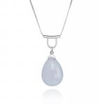 U-Tube Contemporary Large Blue Chalcedony Necklace