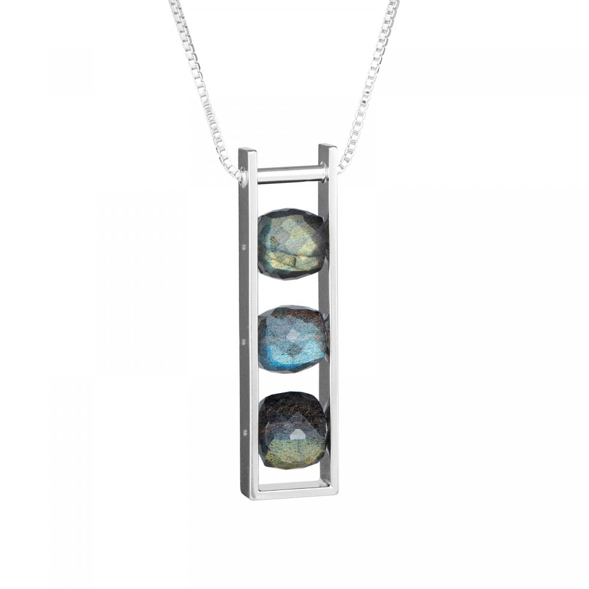Contemporary Rectangle Necklace Labradorite Square Cube picture