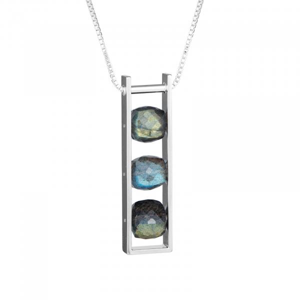 Contemporary Rectangle Necklace Labradorite Square Cube picture