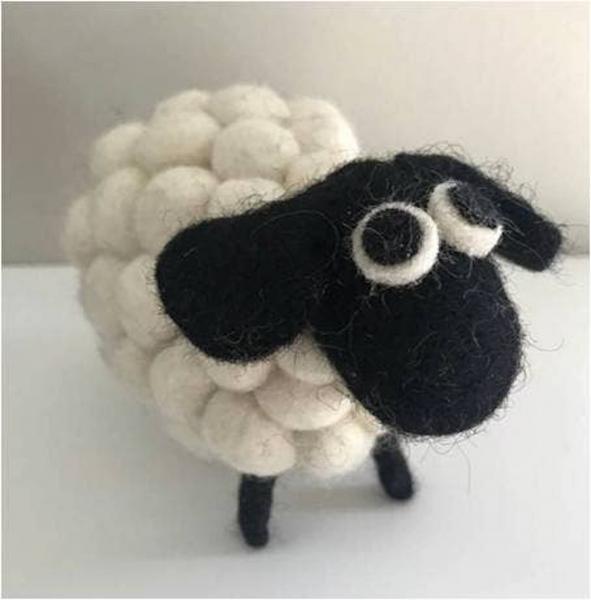 White or Rainbow Pom Pom sheep pin cushions or figures picture