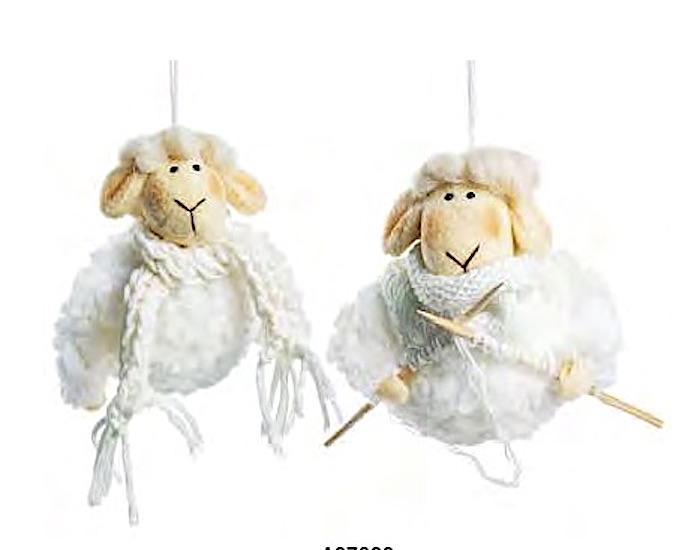 Knitting sheep ornament