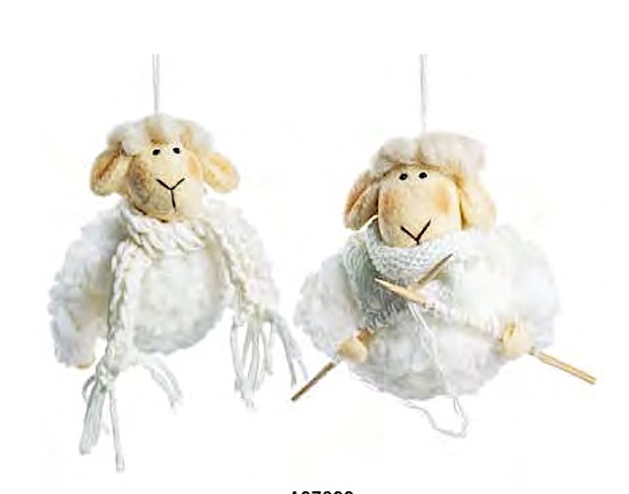 Knitting sheep ornament picture