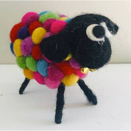 White or Rainbow Pom Pom sheep pin cushions or figures picture