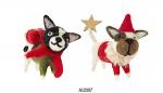 Felt puppy holiday ornament