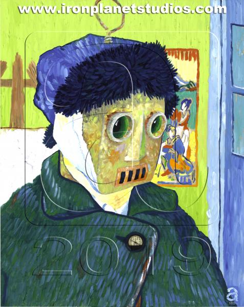 #50p - Ear-Replaceable Van Goghbot - Archival Paper Giclee (Ltd Ed)