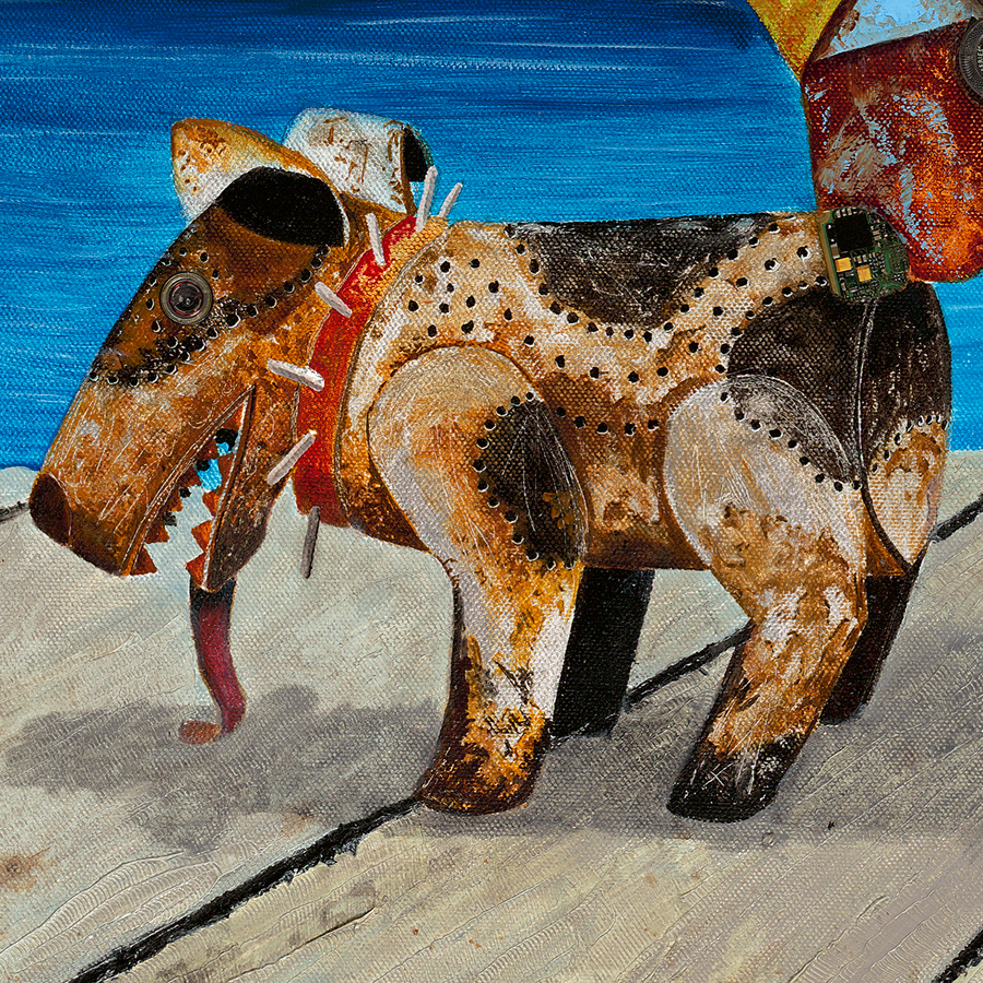 #14 - Sniffing" On The Dock Of The Bay - Original Oil on Canvas picture