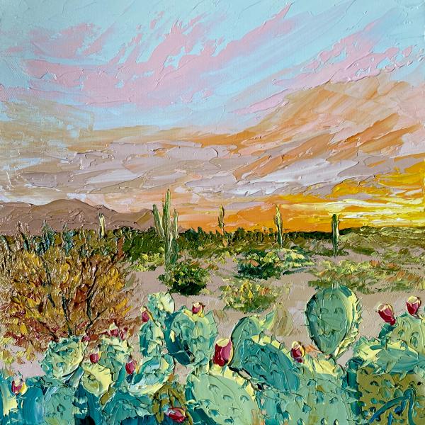 Prickly Pear Parade - original oil painting