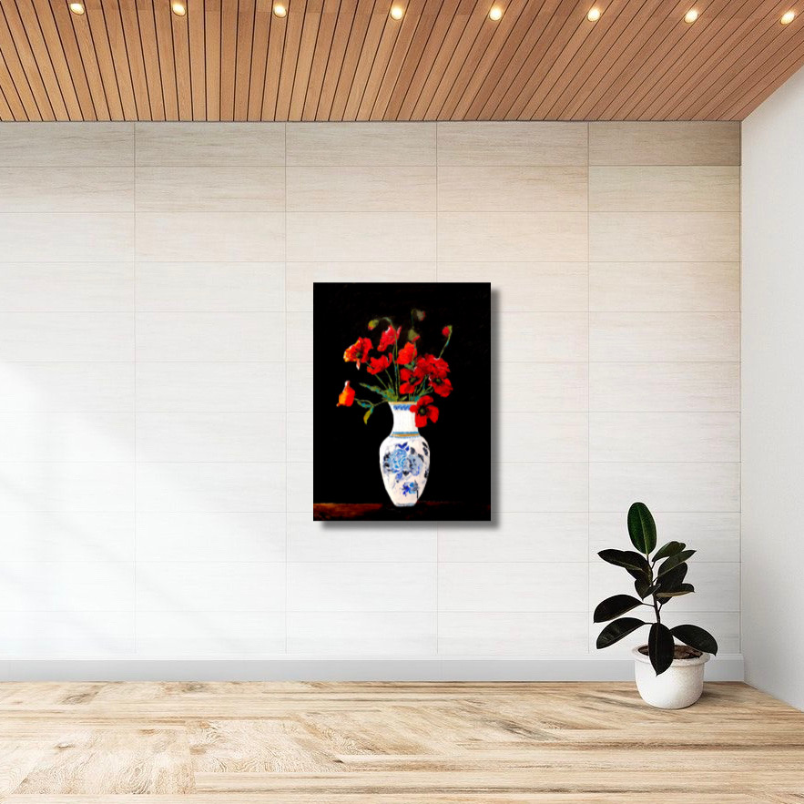 Poised Poppies - original oil painting picture