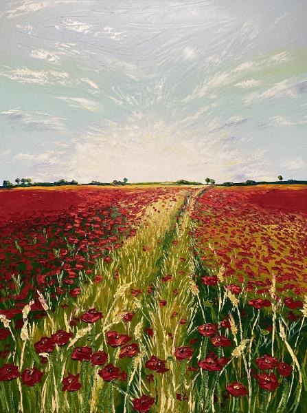 Poppy Path - original oil painting picture