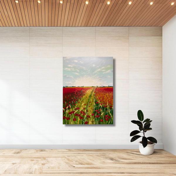 Poppy Path - original oil painting picture