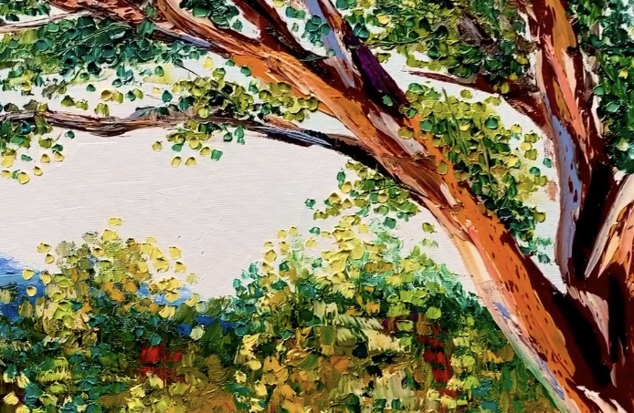 A Tree & Her Leaves - original oil painting picture