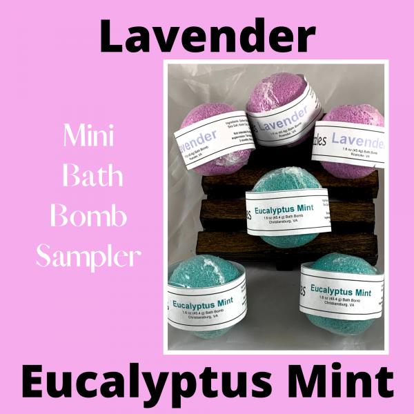 Classic Scent Mini Bath Bomb Sampler | Mini Bath Bomb Set | Bath Bomb Gift Set | Lavender and Eucalyptus Mint | Stocking Stuffers Under 10