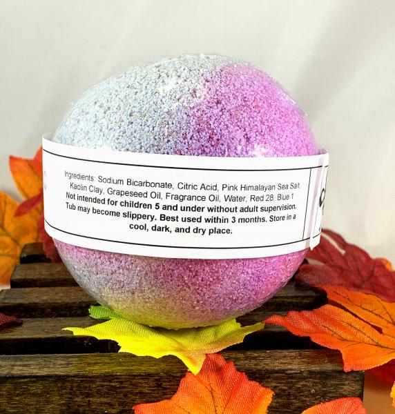 White Pumpkin and Lilac Scented Large Bath Bomb | Homemade Bath Fizzy | Stocking Stuffers Under 10 | Bath Bombs for Women | Gifts for Her picture