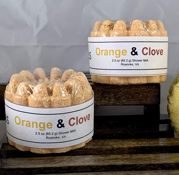 Orange and Clove Scented Shower Melt | Essential Oil Infused Shower Steamer | Stocking Stuffer Under 5 | Christmas Gift Sets