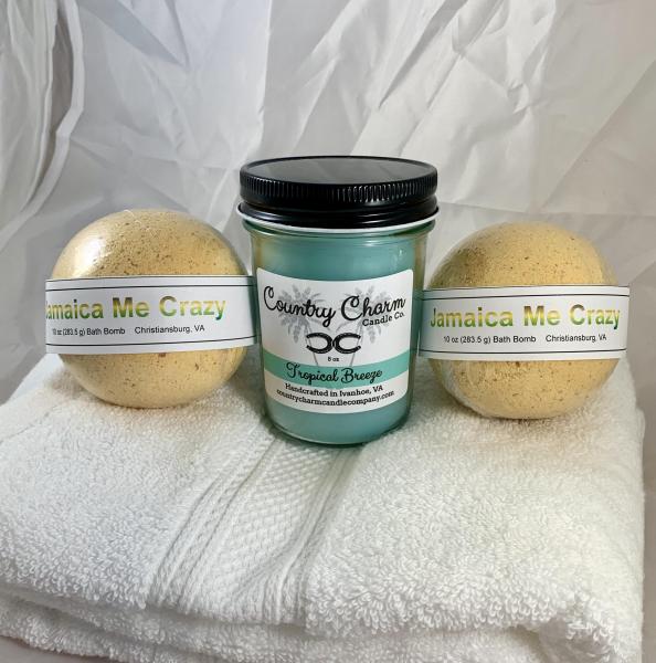 Jamaica Me Crazy Candle and Bath Bomb Gift Set | Gifts for Her | Gifts for 20 | Christmas Gifts | Self Care Gift Set