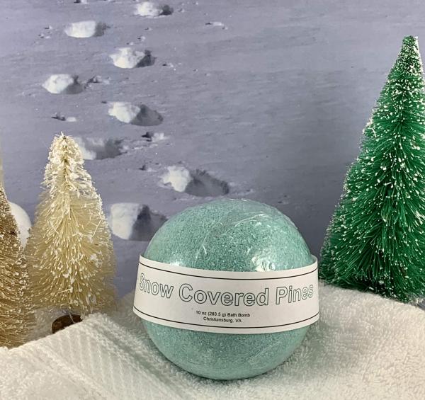 Snow Covered Pines Large Bath Bomb | Gifts for Her | Stocking Stuffers for Adults | Gifts Under 10 | Handmade Bath Bombs picture