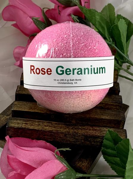 Rose Geranium Scented Large Bath Bomb | Gifts for Her | Christmas Teen Gift | Gifts Under 10 | Skin Care Self Care Gift