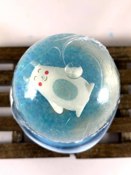 Holiday Snow Globe Bath Bombs | Bath Bombs for Kids | Stocking Stuffers | Glitter Bouncy Ball Toy with Bath Bomb | With Bubble Frosting picture