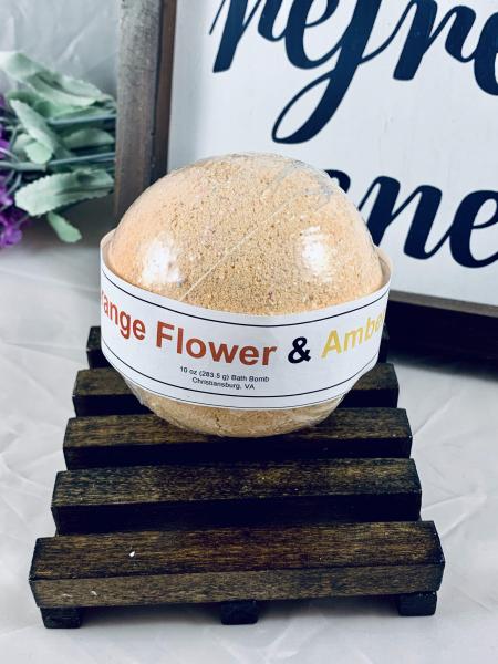 Orange Flower and Amber Bath Bomb | Homemade Bath Bombs | Teen Christmas Gift | Stocking Stuffers Under 10 | Gifts for Her | Self Care Kit picture
